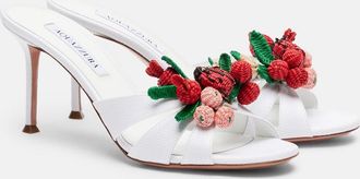 Aquazzura Botanica raffia-effect mules