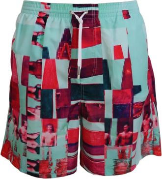 Dsquared2 Zwembroek met Pixelated Print voor Vrouwen - Heren - Strandmode - Veelkleurig - M - Polyester - Badmode