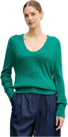 Benetton V-hals gebreid - Dames - V-hals truien - Groen - S - Truien & Vesten
