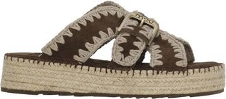 Mou Brown Buckle Upper Belt Sandals
