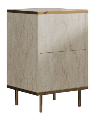 Hanah Home Modern Nightstand With Push-To-Open Doors
