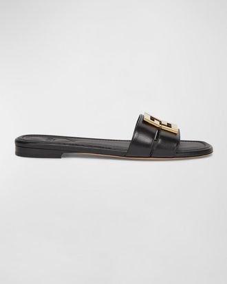 Fendi FFold Leather Flat Sandals
