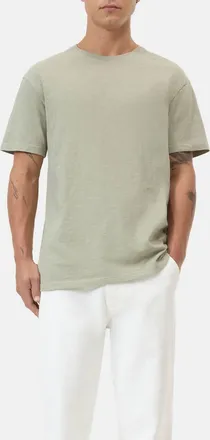Closed Organic Cotton Classic Slub Short Sleeve T-Shirt In Lichen Green