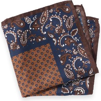 Paul Fredrick Paisley Silk Pocket Square