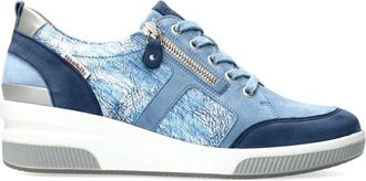 Mephisto Trudie Dames Sneakers - Wijde Pasvorm - Denim - Dames - Sneakers - Blauw - 37 1/2 EU - Denim - Schoenen