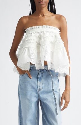 Zimmermann Alchemy Ruched Bandeau Camisole in Ivory at Nordstrom, Size 4
