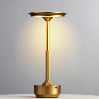 OEM L&aacute;mpara De Mesa Recargable, Color Dorado, Inal&aacute;mbrica Y Regulable, L&aacute;mpara T&aacute;ctil Moderna, Incluye Cable Usb, C, Dorado, Iluminaci&oacute;n De Jard&iacute;n
