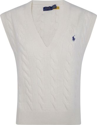 Ralph Lauren Sweater Wool Cashmere Sleeveless Pullover