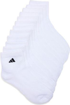 adidas Cushioned Low Cut Socks - Pack of 6 in White at Nordstrom Rack, Size 6-12