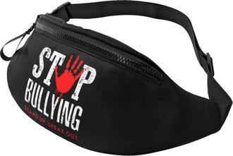 Generic Stop Bullying Waist Packs Waist Bag With Headphone Jack Crossbody For Hiking Gym Cycling 14X35Cm