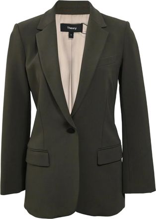 Theory Blazer met enkele rij knopen - Groen