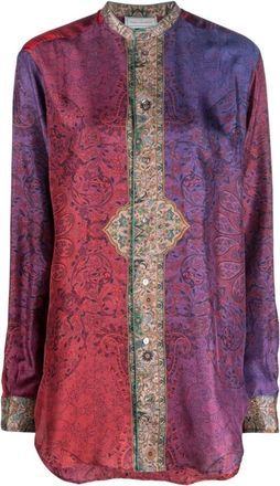 Pierre-Louis Mascia Shirts, female, Multicolor, S, Gradient Effect Paisley Print Silk Shirt