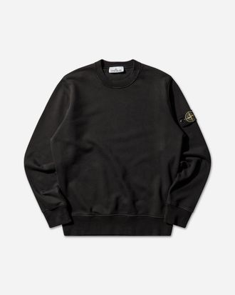 Stone Island Men s Organic Cotton Fleece Crewneck Sweatshirt Black