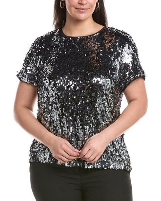 Anne Klein Plus Sequin Banded T-Shirt