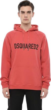 Dsquared2 Red Relaxed Logo Hoodie