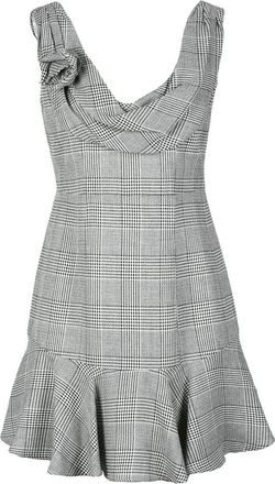 Alessandra Rich Flared Short Dress - Black/White