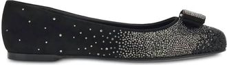 Ferragamo Womens Vara Bow Ballerina Shoes In Black