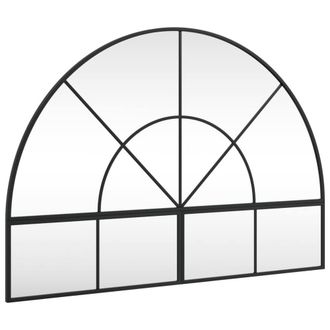 Berkfield Home Wall Mirror Black 100x70 cm Arch Iron