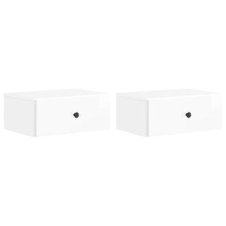 vidaXL Mesita De Noche De Pared 2 Pcs Brillante 49 X 34,5 X 20 Cm Vidaxl