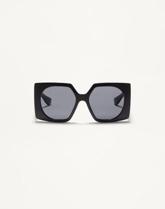 Valentino Occhiale Rettangolare In Acetato Donna NERO/GRIGIO 55