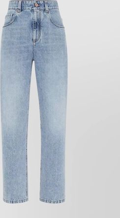 Brunello Cucinelli faded wash five-pocket denim trousers