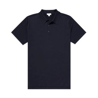 Sunspel Tops, Heren, Zwart, S, Eiland Polo Shirt voor Mannen