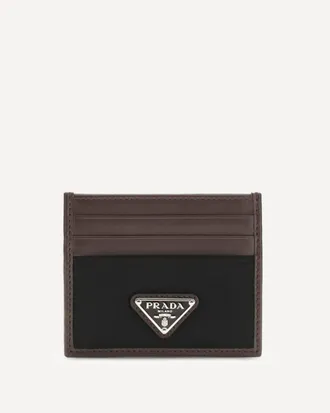 Prada Leather and fabric Card Holder Male UNI