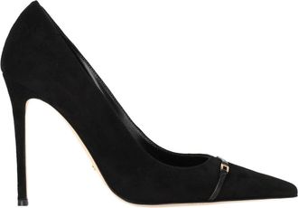 Elisabetta Franchi Pointed-Toe Black High-Heeled Pumps With Metallic Accent