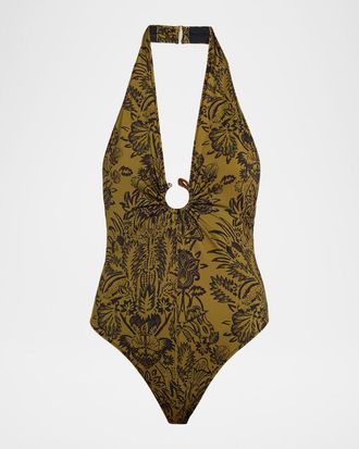 Ulla Johnson Milos Halter One-Piece Swimsuit