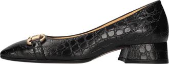 Mara Bini Decollete Cocco Stampato - Dames - Pumps - Zwart - 37 1/2 EU - Leer - Schoenen