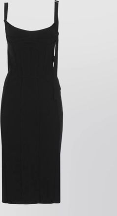The Attico sleeveless midi dress lace open back