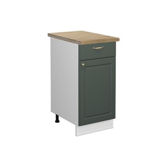 Vicco Mueble Bajo De Cocina Fame-line, Verde Dorado Casa De Campo, 40 Cm, Et Roble