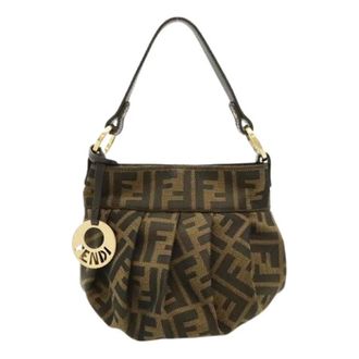 Fendi Pre-owned Zucca FF Canvas Leren Handtas - Dames - Pre-owned - Bruin - Maat: ONE Size Leer