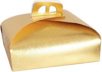 Trade Shop Trade Shop - Set 3pz Scatola Porta Torta Oro 45x45 Cm Per Dolci Paste Pasticceria Festa 58011