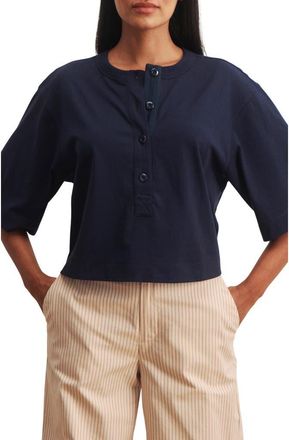 Sanctuary Freya Placket Top in Navy Blue at Nordstrom, Size X-Large