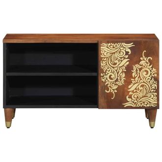Berkfield Home TV Cabinet Honey brown Solid mango wood, Engineered wood
