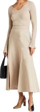 CAES Beige Midi Skirt