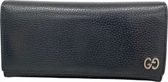 Gucci Black Leather Long Wallet (Bi-Fold) (Pre-Owned)