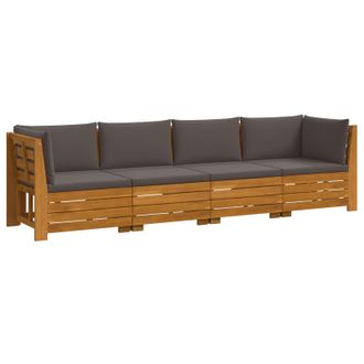 vidaXL Conjunto De Sof&aacute;s De Exterior Con Coj&iacute;n 4 Pieza Marr&oacute;n Vidaxl
