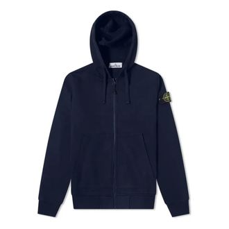 Stone Island Garment Dyed Zip Through Hoodie Navy 741564251-V0020