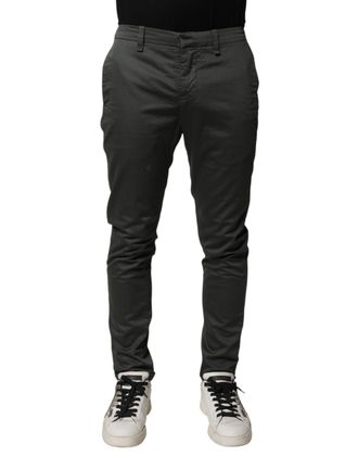 Dondup Cotton Mid Waist Skinny Men Chino Trouser Mens Pants