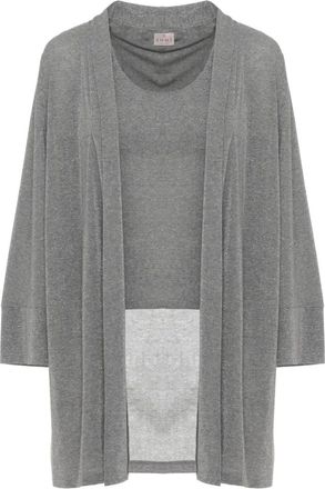 Marella Truien & Vesten, Dames, Grijs, S, Tweed, Linea Emme Two-Piece Set