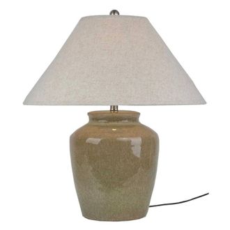 Hill Interiors Mottura Ceramic Table Lamp (UK Plug) in Green