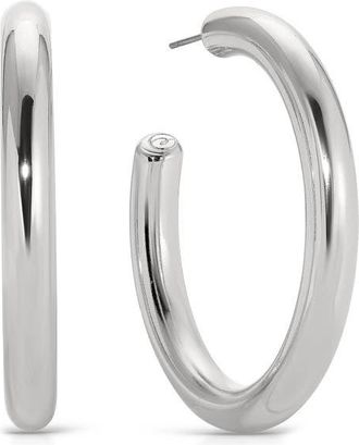 Ettika Large Thick Classic Hoop Earrings in Rhodium at Nordstrom