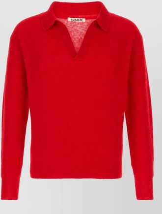 Auralee alpaca polo sweater