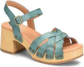 Kork-ease Ester Platform Sandal in Teal Leather at Nordstrom Rack, Size 11