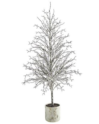 Nearly Natural 6Ft. Snowed Twig Artificial Tree In Decorative Planter