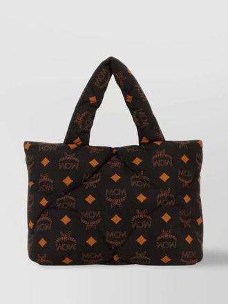 MCM m&uuml;nchen nylon printed quilted shoulder bag