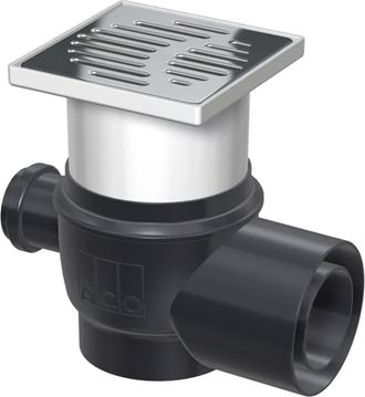 Aco Aco Easy-flow Sumidero De Suelo Dn70/100/1,5grad/1,6l/s/ Kst150x150/k3/ Soporte./ Ws50 Entrada Lateral Dn50, 2700.00.77