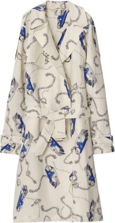 Burberry Knight Hardware taffeta trench coat - men - Paper/Cotton/Viscose/Brass - 50 - Neutrals